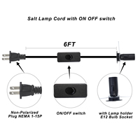 US-Salzlampen-Kabel - 1,8m/3m Stromkabel mit Dimmer für Himalaya-Salzlampen - E12/E26/E27 Lampensockel
