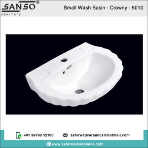 อ่างล้างมือเซรามิกรูปวงรีสำหรับห้องน้ำในบ้านและโรงแรม - Product Image 2