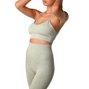 Conjunto de Shorts de Yoga de 2 Piezas para Mujer, Casual, Sólido, de Manga Corta, 100% Algodón, Transpirable, Ecológico, Talla Grande, al por Mayor - Product Image 4