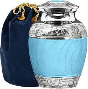 Urnas para cenizas de cremación de Metal con acabado de esmalte de Color verde clásico para cenizas humanas y mascotas Suministros funerarios Recuerdo - Product Image 2