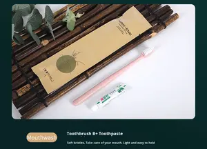 Ensemble d'articles de toilette jetables pour hôtel chez l'habitant <span class=keywords><strong>Kit</strong></span> de coiffeuse Inn avec rasoir jetable Brosse à dents et dentifrice Matériau métallique durable - Product Image 2