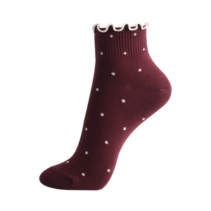 Calcetines de Algodón para Mujer Kikiya, Diseño de Lunares, Transpirables, Casuales, para Uso Diario, con Bonito Diseño de Volantes - Product Image 6