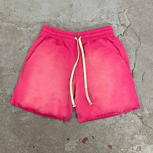 Custom Women's Acid Washed <b>Black</b> 100% Cotton Raw Hem <b>Shorts</b> Mid Waist Loose Fit Solid Pattern Streetwear Hip Hop Casual - Product Image 5