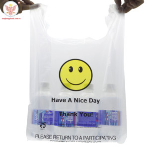 OEM เสื้อยืดพิมพ์ลายกราเวียร์อัตโนมัติกำหนดเองขอบคุณกระเป๋าช้อปปิ้งพลาสติก PE มีโลโก้สำหรับบรรจุภัณฑ์ขน - Product Image 6