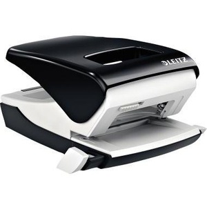 Leitz NeXXt 40-sheet Metal Black 8cm <b>Filing</b> Hole Punch - Product Image 1