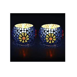 Bougeoir en verre de dernière conception, thème solide coloré, porte-bougie en mosaïque de verre multi-taille pour la décoration de la maison - Product Image 1