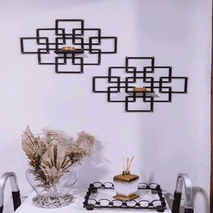 เชิงเทียนโลหะติดผนังขนาดเล็กสไตล์อินเดียนับของตกแต่งคริสต์มาสและเทียนทีไลท์ชุด2ชิ้น - Product Image 2