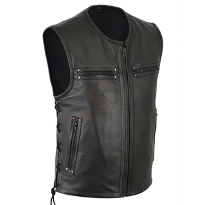 Gilet classique pour homme, best-seller, vintage, rétro, motard, en laine/polyester, coupe ajustée, imperméable, respirant, coupe-vent, écologique - Product Image 1