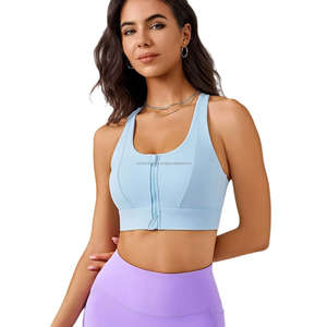 Gilet de course à dos haut, antichoc et haute résistance, vêtement de sport et de yoga intégré, fermeture éclair avant, respirant pour le printemps et l'été - Product Image 5