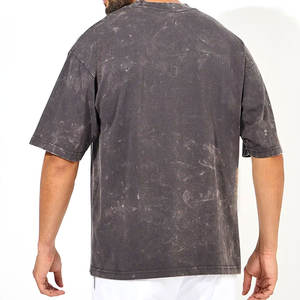 Meilleures ventes T-shirts à manches courtes délavés à l'acide pour hommes 100% coton respirant séchage rapide à la mode adulte - Product Image 2