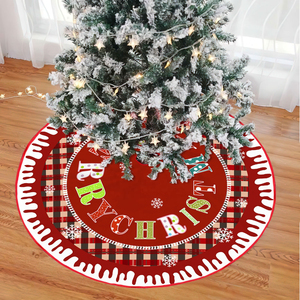 Falda para árbol de Navidad, tela de felpa gruesa y suave, redonda, decoración para el hogar, cubierta para la base del árbol de Navidad, accesorio festivo navideño - Product Image 5