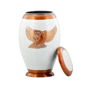 Meilleure vente urnes funéraires décoratives cendres humaines urnes funéraires classiques en métal pour adultes urnes en émail de la meilleure qualité fournitures funéraires - Product Image 1
