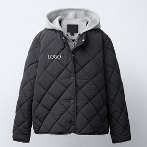 Blouson aviateur pour filles avec fermeture à glissière avant et capuche avec fermeture à boutons/Veste de service OEM à taux d'usine pour filles avec poches 2026 - Product Image 1