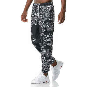 Pantalones de chándal de algodón 100% de peso pesado personalizados Street Black Puff Print pantalones de hombre Joggers Pantalones largos Pantalones de chándal - Product Image 4