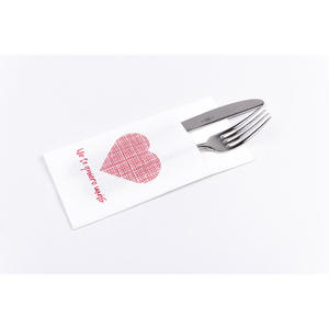 Serviettes de table blanches 40x40cm TQ Print Point-to-Point Kanguro, 480 pièces, B2B - Product Image 1