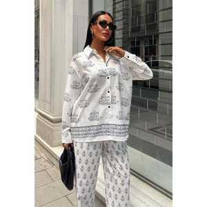 Ensemble en lin deux pièces style bohème à motifs ethniques 10120 pour le printemps/été - Product Image 4