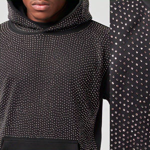 Custom logo <b>pink</b> Streetwear <b>men's</b> hoodies Drop Shoulder Boxy Zip up Oversized Cotton <b>Mens</b> Rhinestone hoodies <b>men</b> - Product Image 2