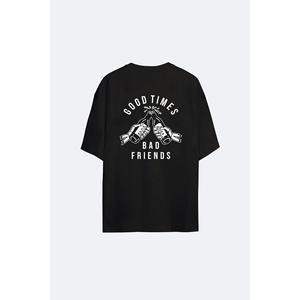 T-shirt Unisex Oversize Siyah Good Tımes