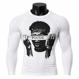 <b>Men</b>’s Long Sleeve Compression Shirt Graphic Print Gym Fitness Tight <b>Base</b> <b>Layer</b> Sportswear Custom OEM Wholesale - Product Image 1