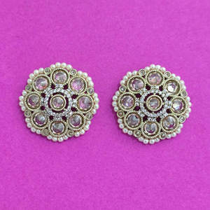 Antique Tops with Mehndi Plating Fashion Hoop <b>Earrings</b> Premium Artificial Jewellery for Women Direct From India Wholesalers - Product Image 2