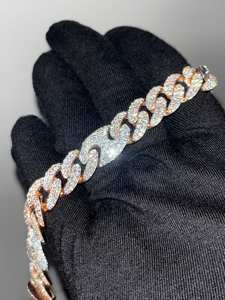 Bracelet en argent 925 serti de diamants Moissanite VVS taille ronde, style Hip Hop Miami Cuban Link, bijoux de luxe fabriqués en Inde. - Product Image 2