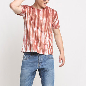 Men's Microfiber <b>Tie</b>-Dyed Short Sleeve T-Shirt Custom Logo Print Hip Hop Style for Gym Use OEM Available - Product Image 6