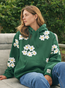 Sudadera con Capucha Extra Grande Unisex Personalizada de Doble Capa con Estampado Floral, Sudadera de Invierno Gruesa 100% Algodón, Diseño Forrado en la Parte Delantera - Product Image 5