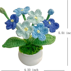 Fleurs faites à la main au crochet, plantes en pot, fleurs artificielles pour toujours, cadeau à un ami, parfait pour la décoration intérieure, fabriqué OEM au Vietnam - Product Image 6