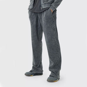 Pantalons de survêtement amples en molleton de qualité supérieure 400 GSM, lavés à l'acide, pour hommes, décontractés, coupe ample, jambes larges, style streetwear, 2026 - Product Image 4