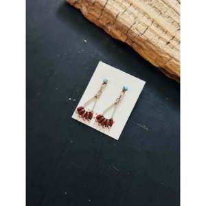 Pendientes Colgantes Zuni Hechos a Mano con Múltiples Piedras y Plata de Ley, Diseño Geométrico, para Regalo - Product Image 3