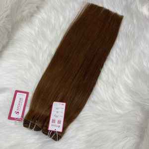 Extensiones de pelo Remy marrón claro teñido trama máquina recta 18 pulgadas virgen vietnamita al por mayor integración invisible - Product Image 5