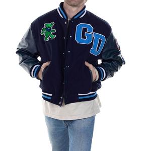 Chaqueta universitaria en blanco personalizada al por mayor, chaqueta de béisbol universitaria de cuero personalizada, chaqueta con letras bordadas - Product Image 4