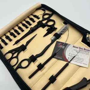 Kit de herramientas Premium Microlink con alicates para extensiones de cabello de acero inoxidable negro mate, Tijera para cortar el cabello, lazo para tirar del cabello personalizado - Product Image 6