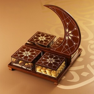 ชุดที่วางเค้กแบบเรียบง่ายทำจากไม้กล่องไม้พร้อมถาดไม้สำหรับ2026รอมฎอนและอีสเตอร์ - Product Image 4