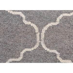 พรมขนสัตว์ทำมือ Indusbar สีเทาและสีดำ ลายทอเรียบ รูปทรงสี่เหลี่ยมผืนผ้า ลายเส้นและลวดลายนามธรรม สำหรับปูพื้นบ้าน รุ่น Dwrm-119 - Product Image 3