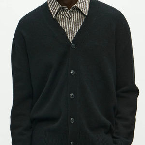 Pull en maille boutonné respirant et durable pour homme, coupe moderne confortable, poignets élastiques chauds, pull respirant - Product Image 1