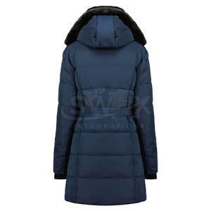 Parka d'hiver pour femme avec capuche et ceinture, imperméable et coupe-vent, veste d'extérieur, couleur personnalisée, parka avec ceinture pour femme - Product Image 2