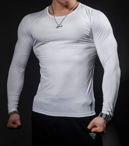 OEM โลโก้ที่กําหนดเองเสื้อเหงื่ออัดเปล่าแห้งวิ่งการบีบอัดติดตั้งยิมกีฬาเสื้อแขนยาวสําหรับผู้ชาย - Product Image 4