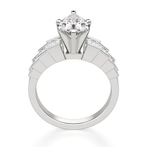 Anillo de compromiso y aniversario de moissanita con corte de pera estilo Cenicienta Vintage para cumpleaños y regalo nupcial - Product Image 3