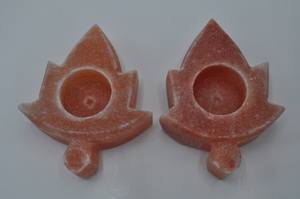Portavelas con forma de hoja de té de sal del Himalaya, decoración de regalo de boda, portavelas con forma de hoja de sal rosa del Himalaya - Product Image 5