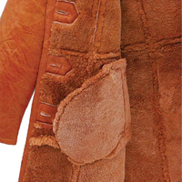 Manteau long tendance pour femmes en cuir véritable de mouton doublé de fourrure de mouton véritable, fermeture à boutons, haute qualité, personnalisable