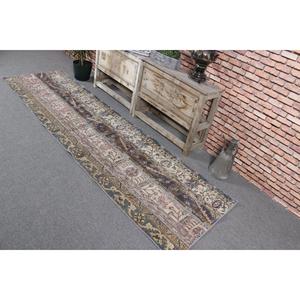 Tapis de 2,6 x 9,3 pieds, tapis de couloir vintage, tapis bleu à motifs floraux - Product Image 4