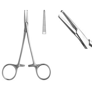 Pinzas Hemostáticas Halstead Micro Mosquito, Pinzas Arteriales Rectas Serradas, Juego de Instrumentos de Cirugía Oral, 2 Piezas, 12 cm, Reutilizables - Product Image 2