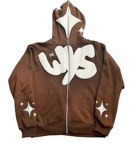 Quick Dry Custom Terry Men's Winter <b>Hoodies</b> High Quality <b>3D</b> for Embroidered Full Face Zip Eco-Friendly Breathable - Product Image 1