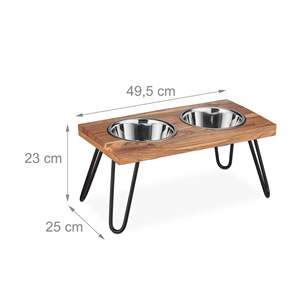 Modern Wooden Raised Pet Feeding Stand Dual <b>Bowl</b> Design Stable Legs Comfortable Dining Solution for Cats <b>Dogs</b> Home Use - Product Image 2