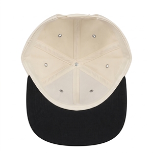 Casquette Snapback Brodé 6 Panneaux Beige Noir Toile Respirante/Imperméable Vente en Gros Logo Personnalisé Haute Qualité OEM ODM Faible MOQ - Product Image 5