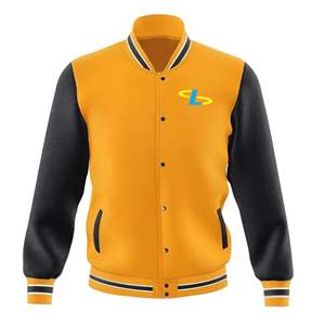 Veste de baseball en laine d'hiver personnalisée avec col montant et logo frontal pour hommes - Product Image 6