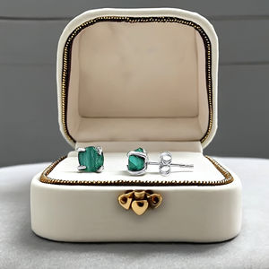 ต่างหูเม็ดเดี่ยวมรกตอัญมณีขนาด5-7มม. ทำด้วยมือสไตล์คลาสสิกชุบทองสำหรับเป็นของขวัญเครื่องประดับธรรมชาติสำหรับผู้หญิง - Product Image 3