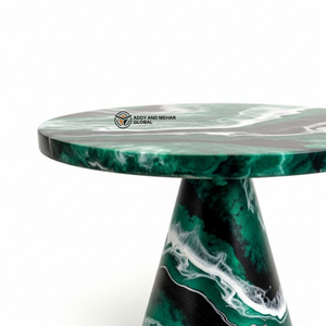 Support à gâteau rond en résine de luxe, fait main, avec piédestal, antiadhésif, écologique, compatible micro-ondes, pour une présentation élégante des desserts - Product Image 2