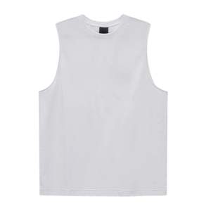 Camiseta sin mangas blanca de ajuste relajado para hombre, camiseta muscular de algodón con logotipo en negrita, perfecta para capas deportivas de gimnasio y moda de calle - Product Image 5